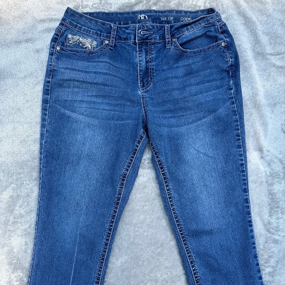 new directions Dark Blue Denim Capris